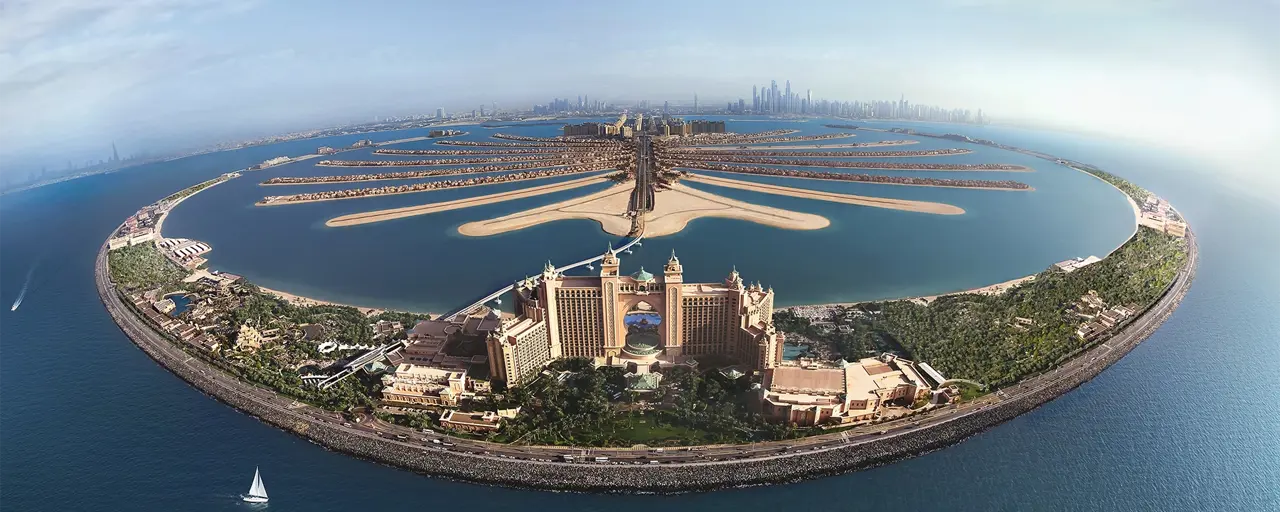 Aerial shot of Atlantis, The Palm, UAE.
